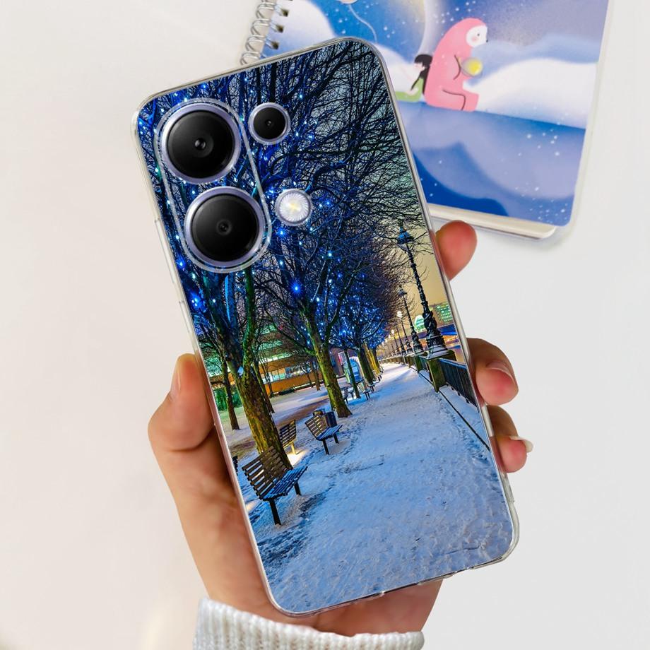 Для Xiaomi Redmi Note 13 Pro 4G / 5G Задняя крышка МЯГКИЙ Тонкий ТПУ Силикон Цветок Бабочка Цветной Бампер Funda Для Note13 Pro Capa