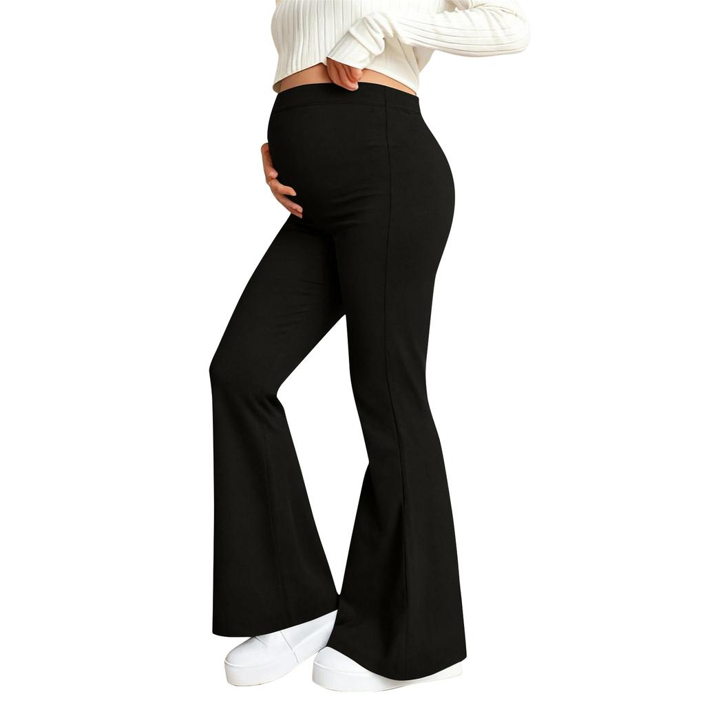 Брюки для йоги для беременных, с карманом на животе, эластичные широкие брюки для работы/повседневной носки, брюки для беременных для дома