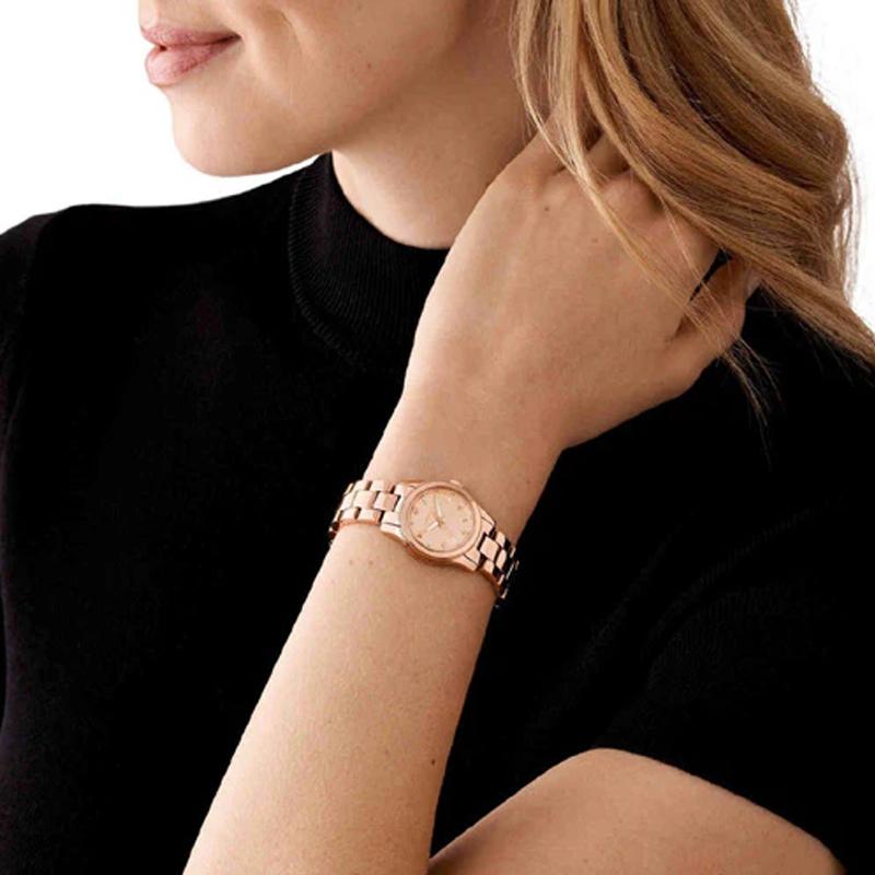Michael Kors Наручные часы Кварцевый механизм Стальной ремешок 26 мм Циферблат цвета розового золота Женские часы MK7458