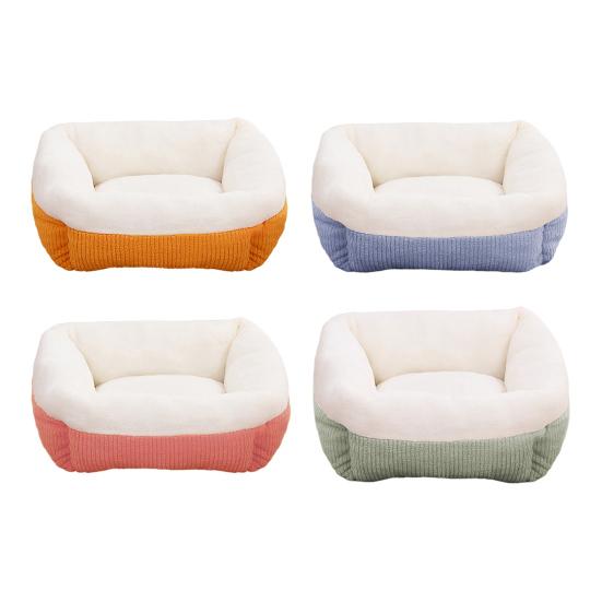 Ортопедический диван-кровать для собаки Пушистая успокаивающая кровать для кошки с приподнятыми бортиками Нескользящее дно Моющаяся теплая лежанка для питомца для маленьких и средних собак и кошек