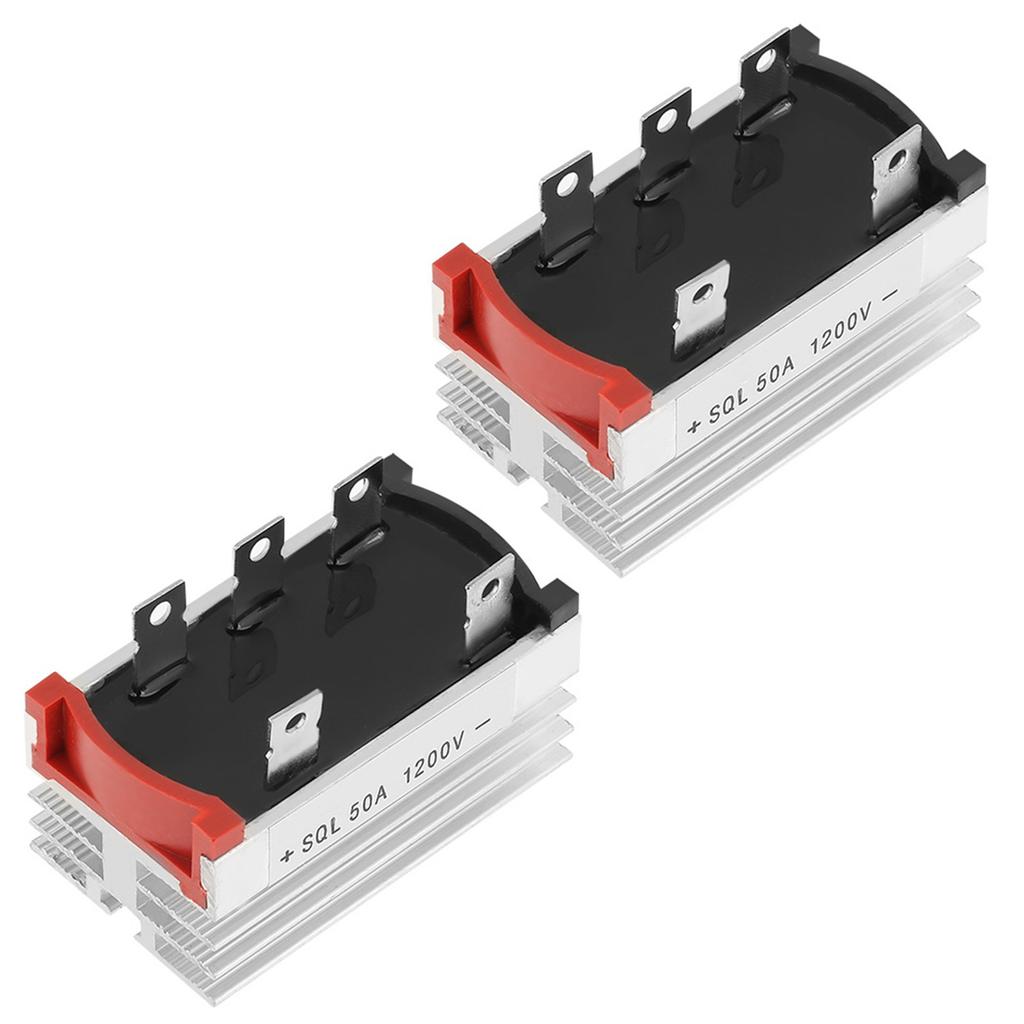 2pcs Bridge Rectifier 3 Phase Diode 50 Amp 1200V Aluminum