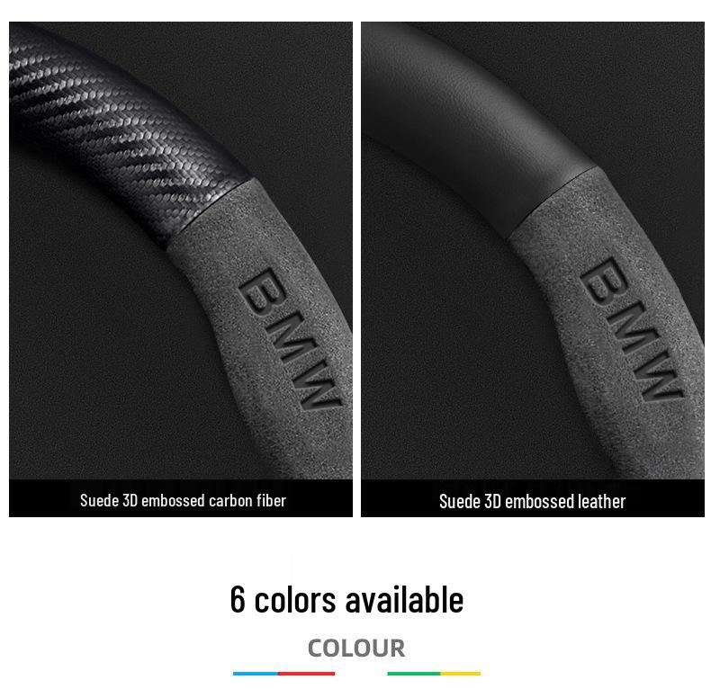 BMW X3 Steering Wheel Cover 2008-2025, Ultra-Thin Carbon Fiber Suede for All Drivers