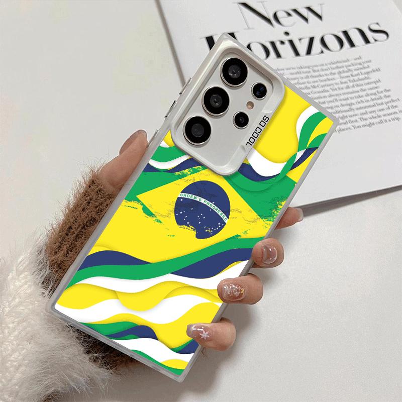 Brazil Brazilian Flag Soft Phone Case for Samsung Galaxy S24 S25 FE S26 Edge S23 Ultra S22 Plus S21 + Shockproof Cover Back Shel