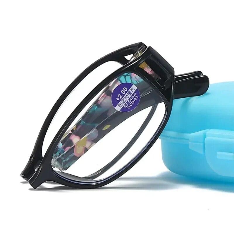 Новые модные складные очки для чтения для мужчин и женщин, анти-синий луч, анти-усталость, полная оправа, портативные очки с оригинальной коробкой