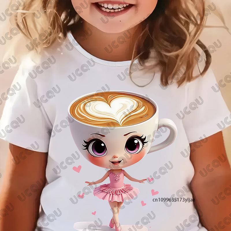 Cappuccina Funnu Italian Brainrot Meme Cotton Children Tshirt Summer Short Sleeve Tees Boys and Girls Clothes Casual Kids Tops