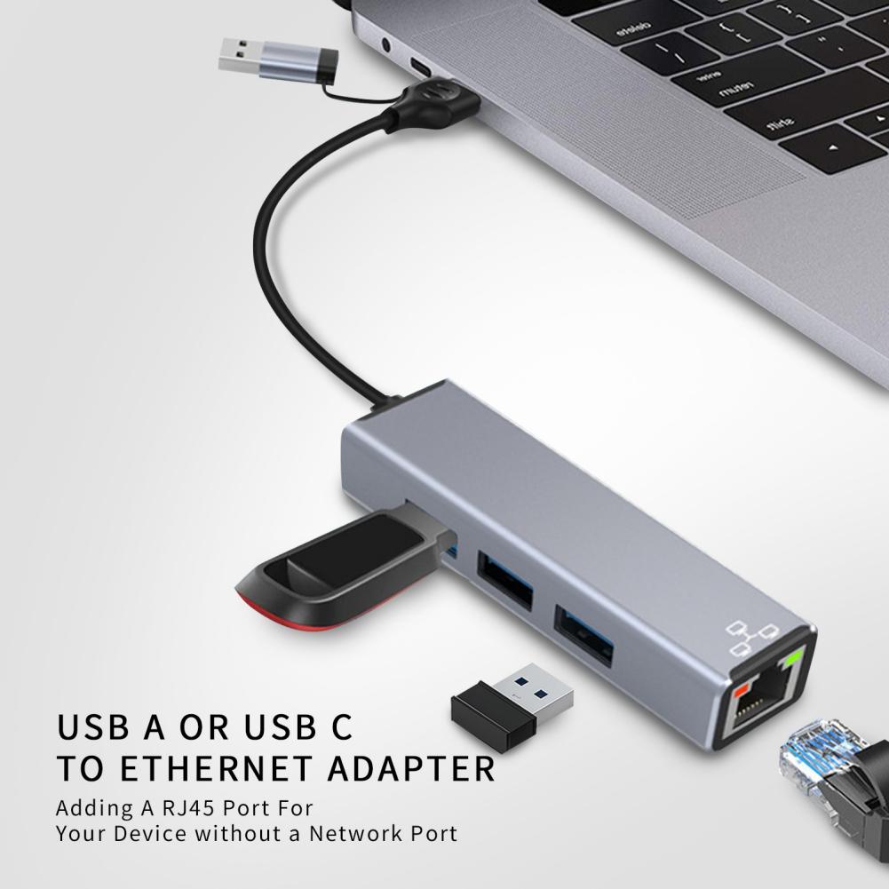 Usb 3.0 USB 3.1 Type-C Сетевой адаптер без драйверов USB-концентратор Rj45 Проводной адаптер Usb-C Ethernet 100 Мбит/с адаптер для ноутбука Macbook