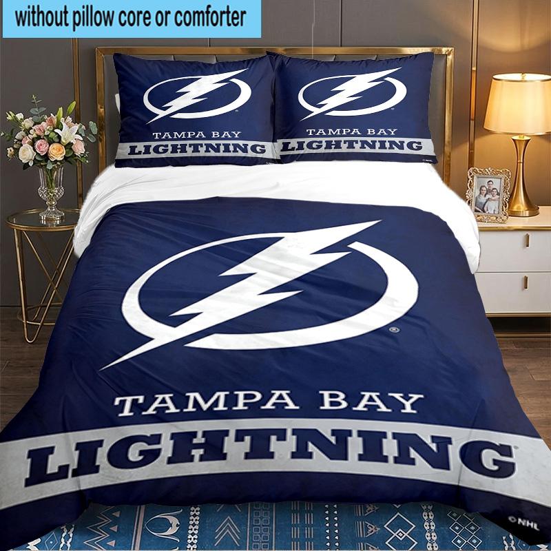 Bay Lightning Hockey 3PCS Bedding set,Ideal for 1pc Duvet Cover And 2pcs Pillowcases Perfect for Fan gift,Ideal for Bedroom, Dormitory