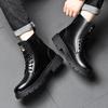 Мужские ботинки мартин Мужские ботинки-локомотивы в британском стиле с высоким верхом Зимние бархатные рыцарские ботинки средней высоты из кожи 2025