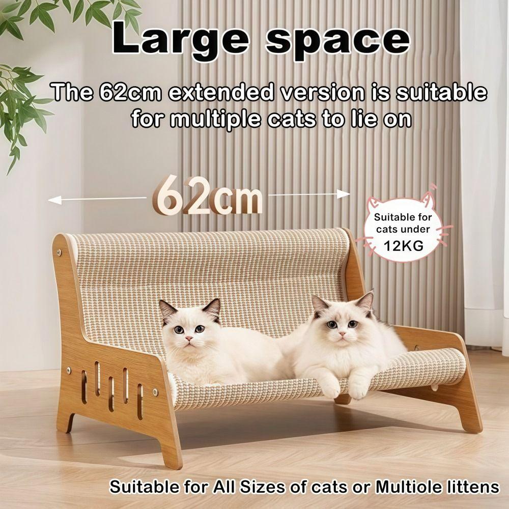 Веселое кресло-игрушка для кошек 3 в 1, встроенное джутовое одеяло, лежанка для кошек, деревянный износостойкий кошачий диван для игр/сна кошки