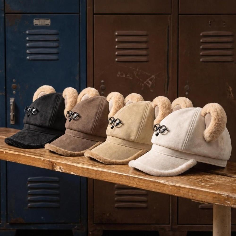 Thickened Octagonal Cap Cartoon Bear Beret Hat Cute Baseball Hat