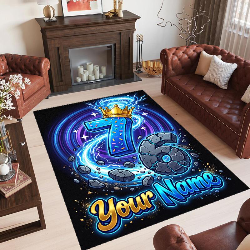 Other Similar Designs Theme Crystal Velvet Rug Personalized Custom Name Text Soft Floor Mat Home Decor