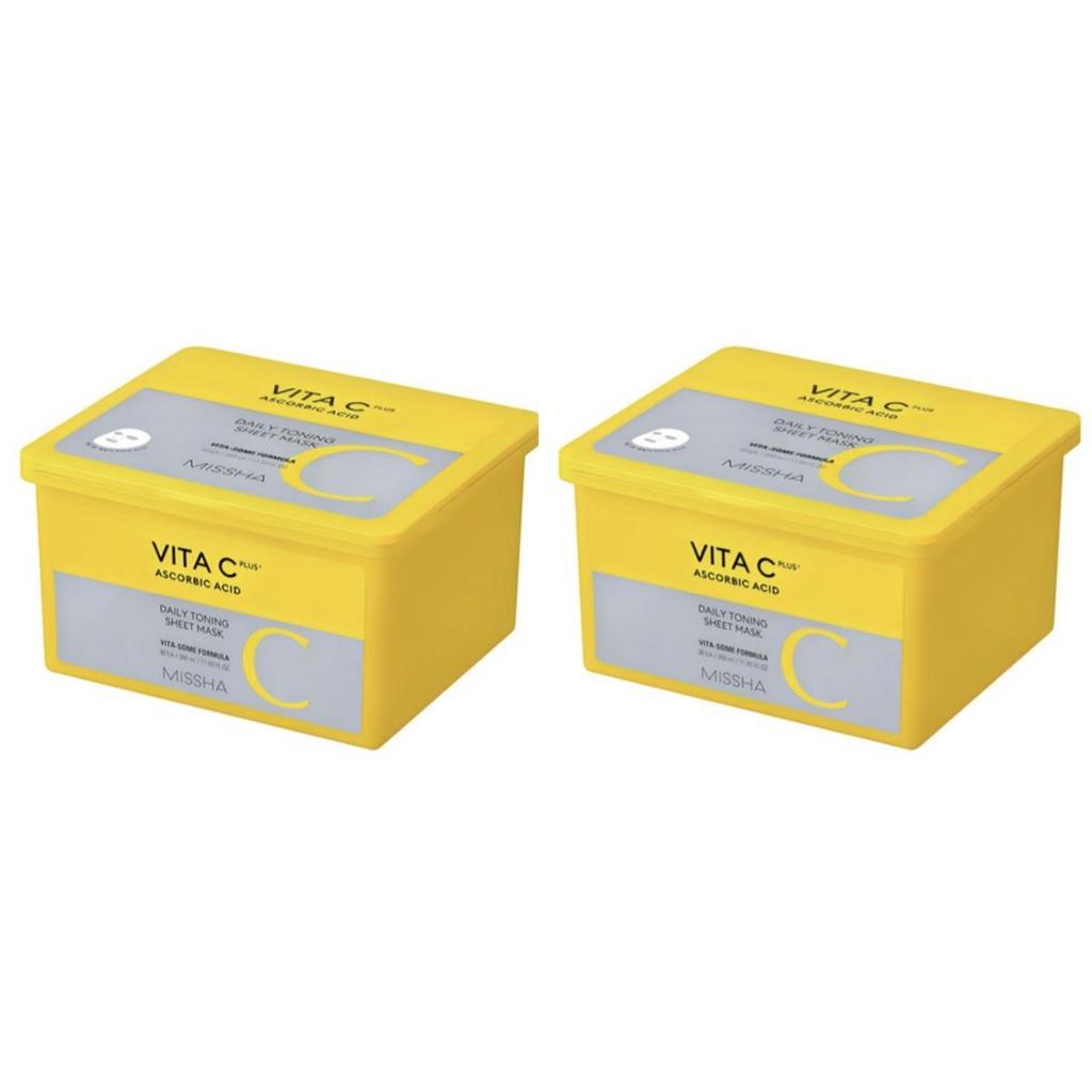 MISSHA Vita C Plus Ежедневная тонизирующая листовая маска 350 мл 30 шт.