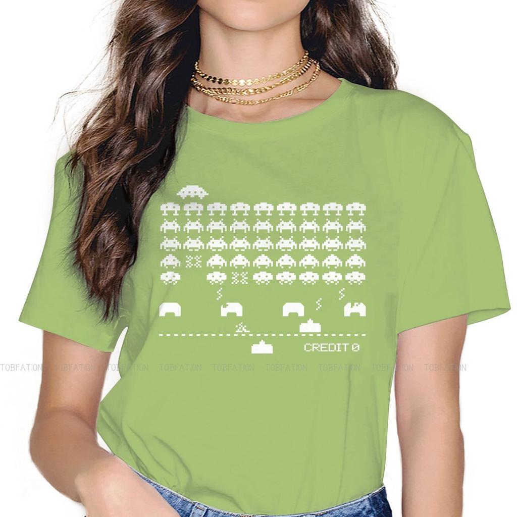 Space Invaders Game Women T Shirt Player Female Tops 4xl Graphic Kawaii Tees Ladies Oversized Tshirt
