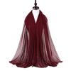 Solid Pearl Chiffon Hijab Scarf Woman Muslim Hijab Shawls Ladyies Ethnic Islamic Turban