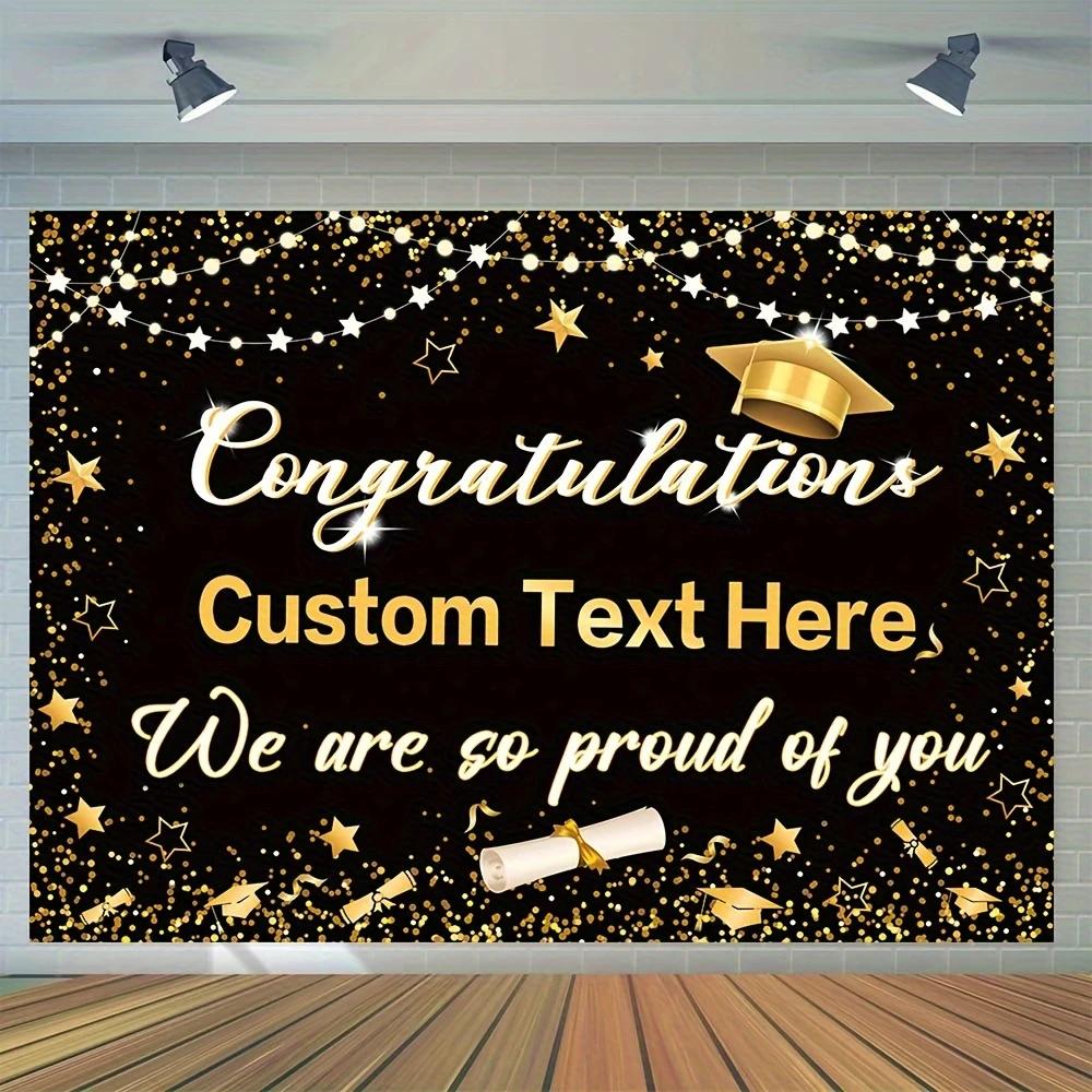 Graduates Photography Background, Black and Gold Background Congratulations on the 2024 Graduates Party