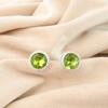 Зеленый Перидот Драгоценный камень 925 Стерлинговое серебро Ювелирные изделия Ручной работы Дизайнерские Пусеты 0.53" EE-147-18