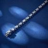 Кубический цирконий 4 мм для женщин теннисные свадебные браслеты синий белый браслет круглой формы