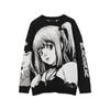Hip Hop Streetwear Vintage Style Harajuku Sweater Anime Girl Knitted Death Note Pullover Sweater