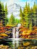 Коллекция алмазной живописи Дерево Зеленая вышивка крестом Река Водопад Пейзаж Домашний декор