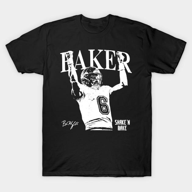 Asian Size Men Black Print T-shirt Baker Mayfield Football Vintage No-Cut Heat Transfer Print Cotton Tshirt