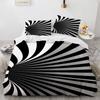 3D Стерео Узор Геометрический Комплект Пододеяльника Черный Белый Комплекты Постельного Белья Ультрамягкий Двусторонний Полосатый Чехол для Одеяла для Мужчин Женщин
