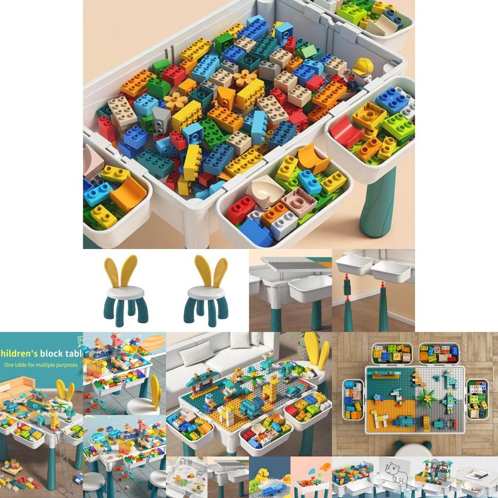 Большой стол с крупными блоками, совместимый с Lego, для мальчиков и девочек