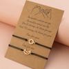 2pcs /Set Minimalist Sun Moon Charm Couple Bracelet Card Love Jewelry Gift Adjustable Braided Rope Bracelets For Women And Men