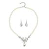 European and American foreign trade necklace jewelry pearl jewelry set bridal gemstone necklace earring set clavicle chain simple