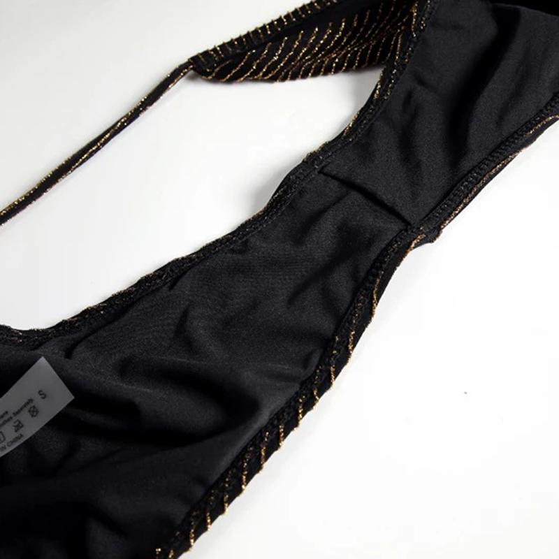 CINOON Сексуальное бикини пуш-ап женские купальники женский комплект микро бикини однотонные стринги с завязками сбоку купальный костюм купальные костюмы