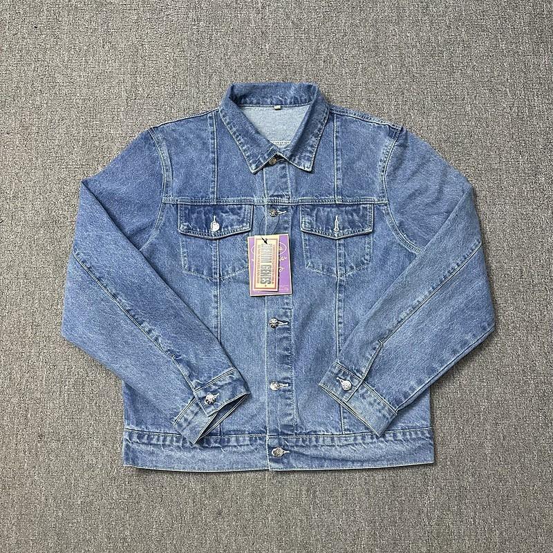 Mens Womens Streetwear Denim Jacket Jeans Set Casual Loose Fit Hip Hop Outfit