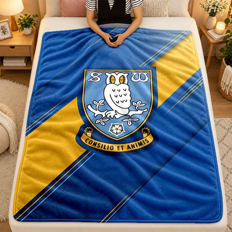 Flannel BlanketSheffield Wednesday Warm Soft Throw Blanket for Indoor Sofa Bed Living Room Use