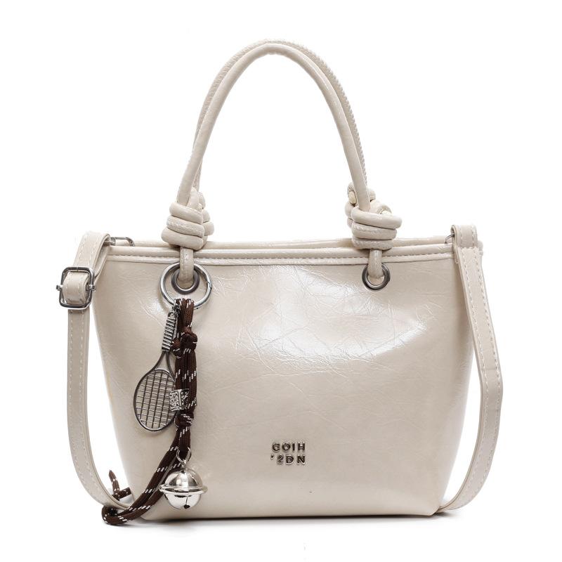 Простая и стильная сумочка Новая ретро текстура сумка-ведро модная однотонная сумка-мессенджер на плечо для通勤