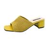 Medium Heel Cool Slippers Women's 20 Summer New Fly-woven Outer Wear One-word Fashion Women's Cool Slippers