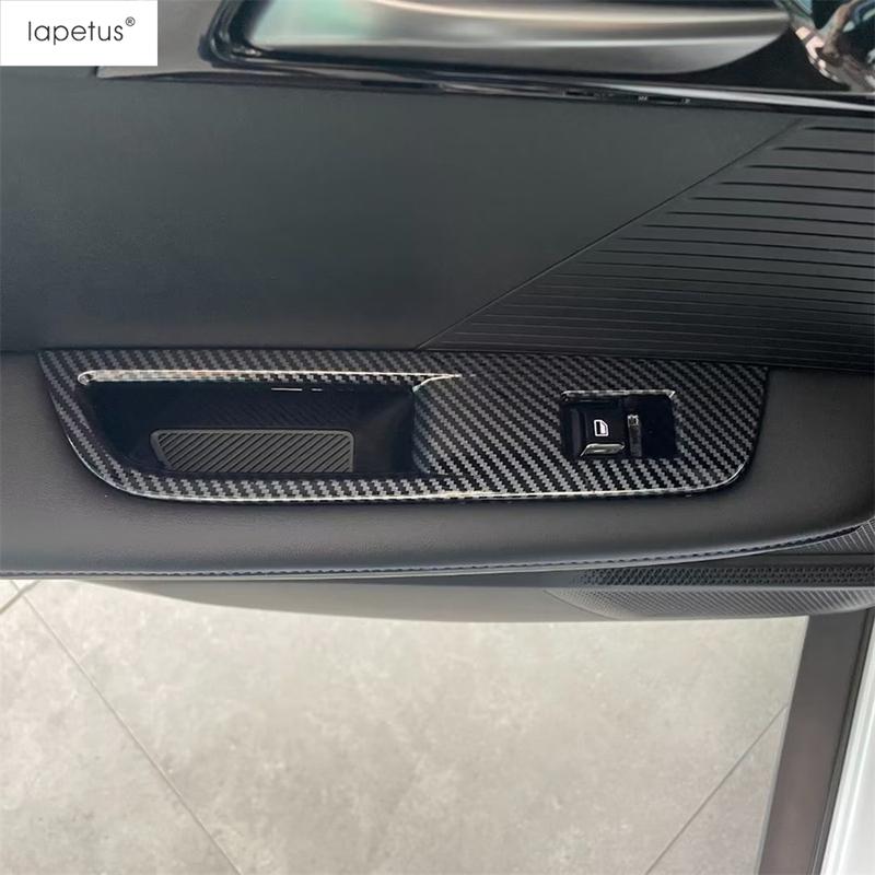 Car Inner Armrest Window Lift Switch Panel / Handle Bowl Frame Cover Trim ABS Carbon Fiber Accessories Fit For MG 4 EV 2024