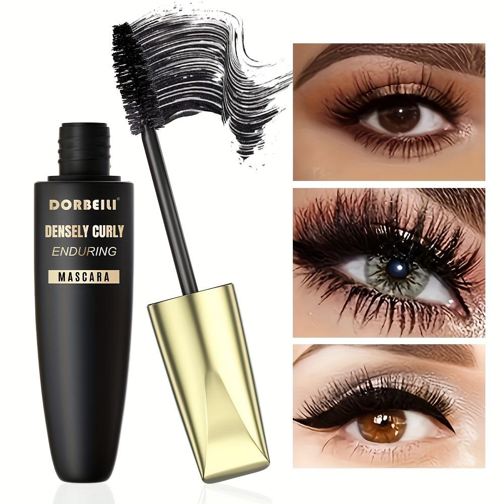 7D Silky Fiber Waterproof Mascara Black Mascara 24-Hour Long-Lasting Clump-Free & Smudge-Proof with Olive Brush for Voluminous Lashes