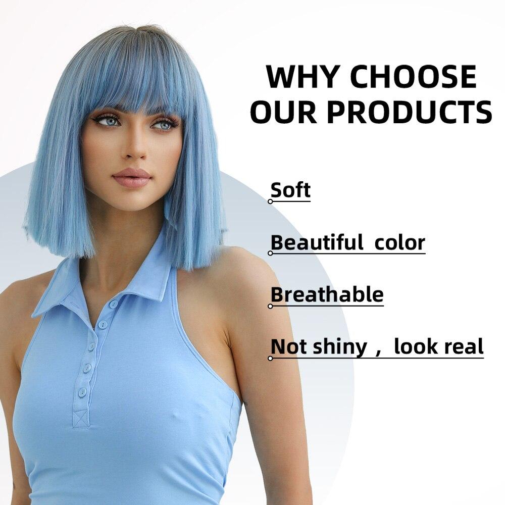 ALAN EATON Синий парик Боба, короткие парики для косплея в стиле Лолиты для женщин, бесплатная доставка, синтетический парик, волосы высокого качества