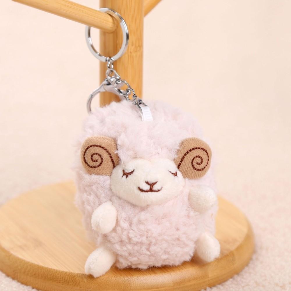Cartoon Anime Style Lamb Keychain Plush Mini Size Sheep Backpack Charm For Car Decoration