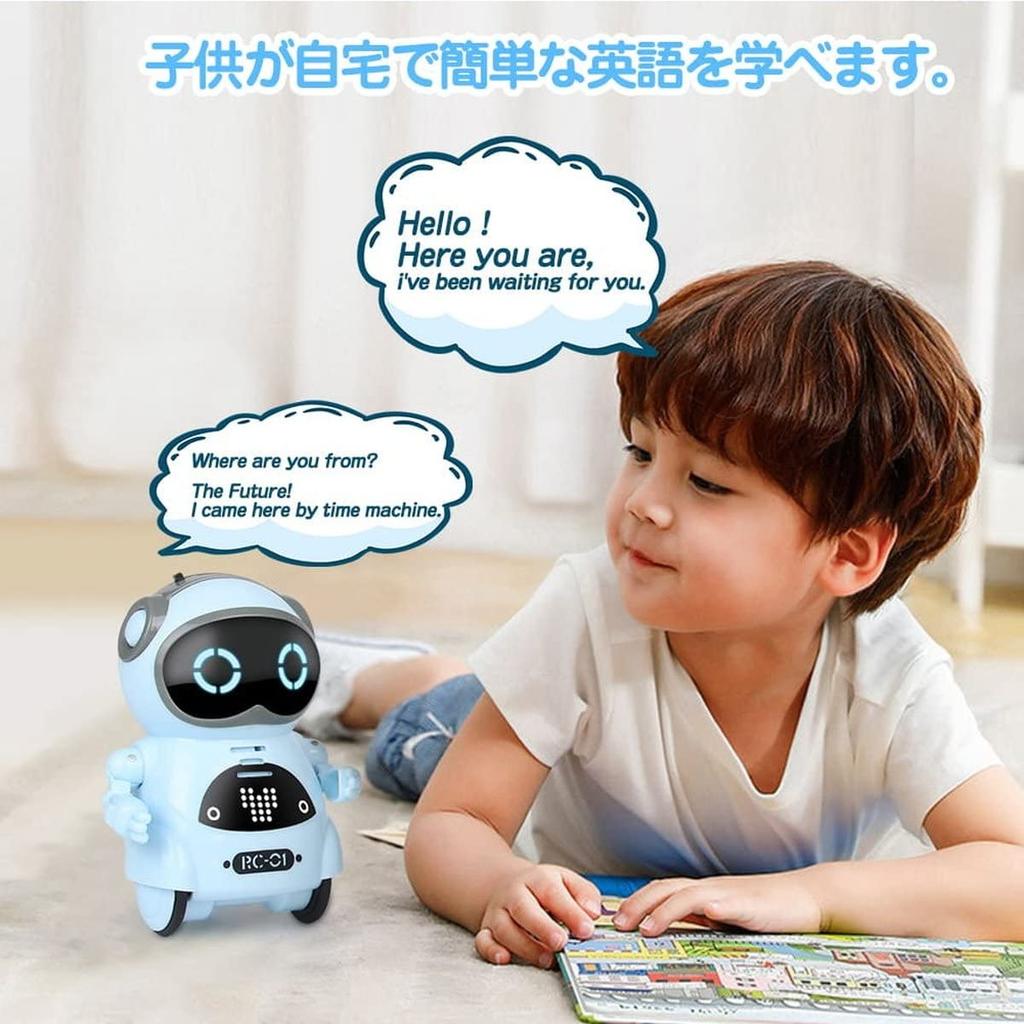 Youcan Robot Pocket Robot Easy English Conversation Educational Communication Birthday Present for Boys Package and - Toy, Toy, Robot, [Japanese