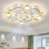 Living Room Chandelier Invisible Ceiling Fan Lamp Light Luxury Starlight Fan Lamp