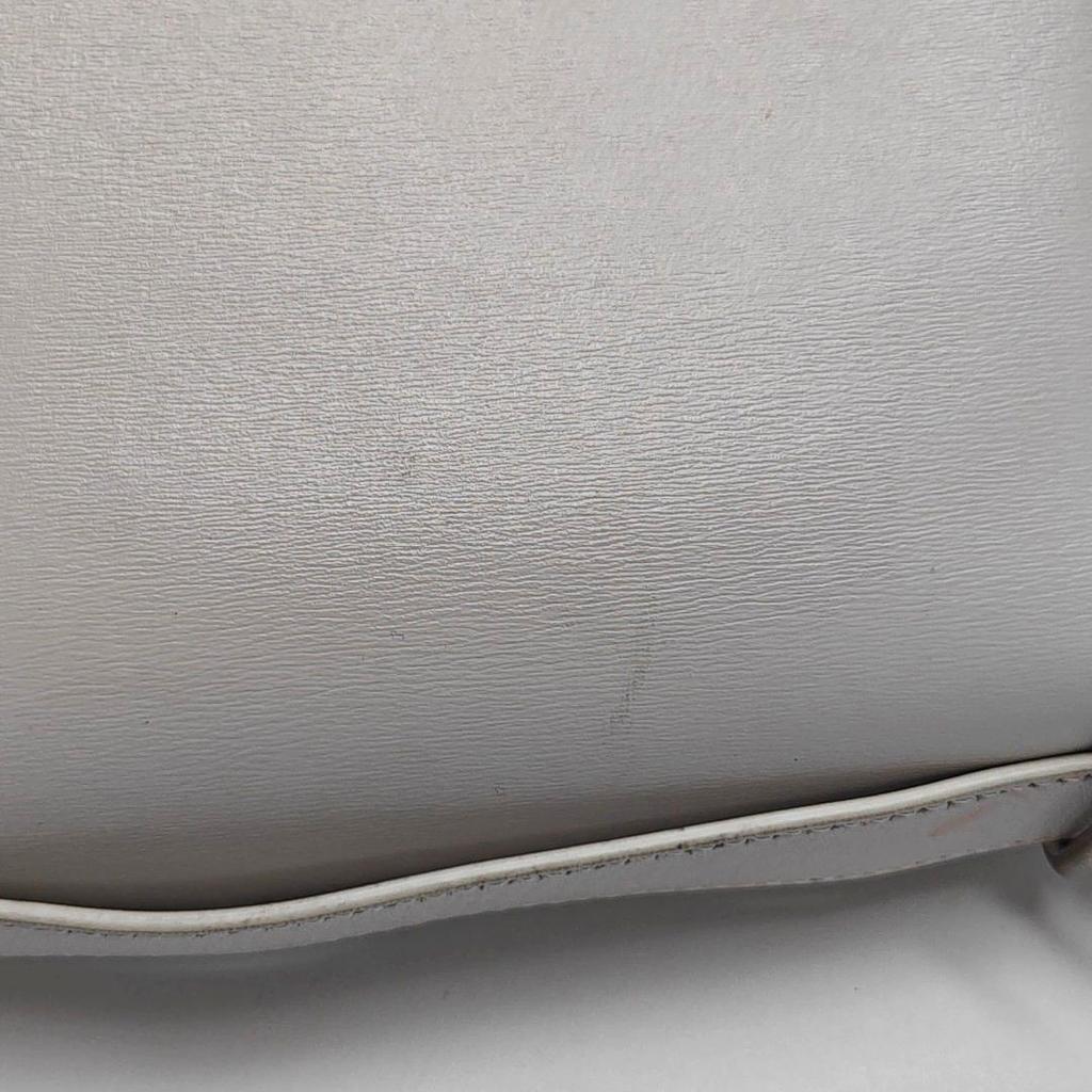 [Pre-Owned] Bottega Veneta Chalk Leather Clip Shoulder Bag 'White' - Very Good #1RCF78E