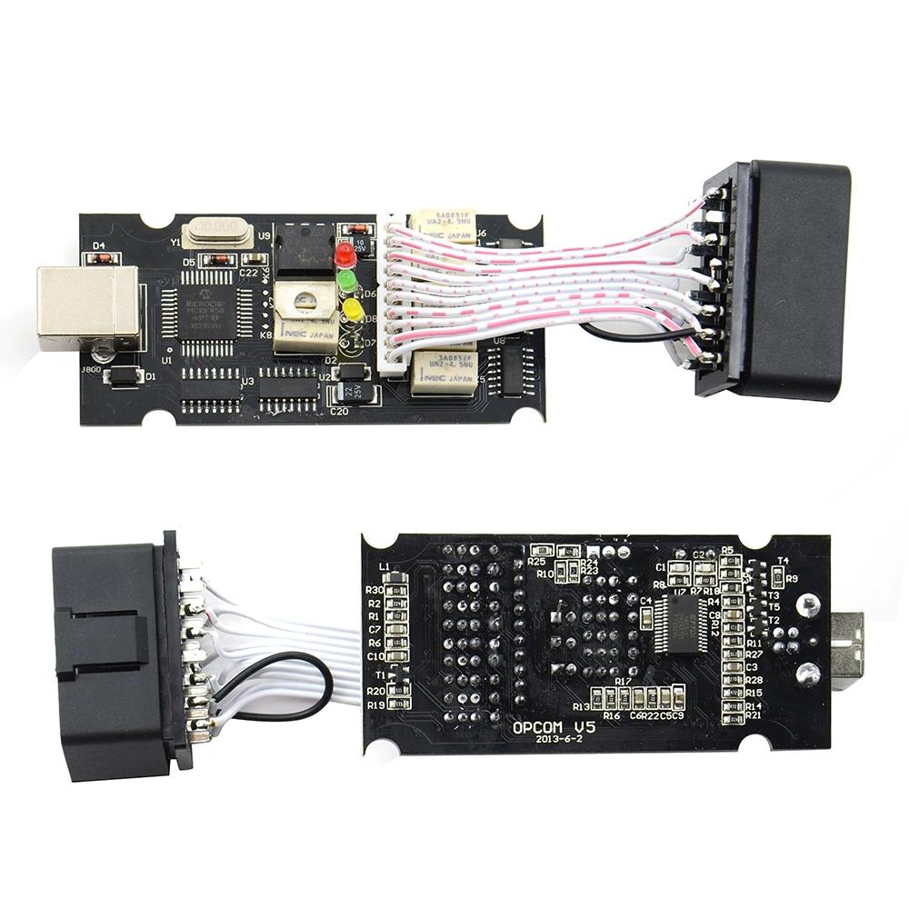 V1.99 OPcom PIC18F458 FTDI V2014 OBD2 автомобильный диагностический инструмент для Opel OPCOM обновление прошивки 200603A opcom 10-16-контактный кабель для-opel