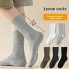 Lady Spring and Autumn Pure Color Boneless Deodorant Loose Mouth Month Son Tube Cotton Socks