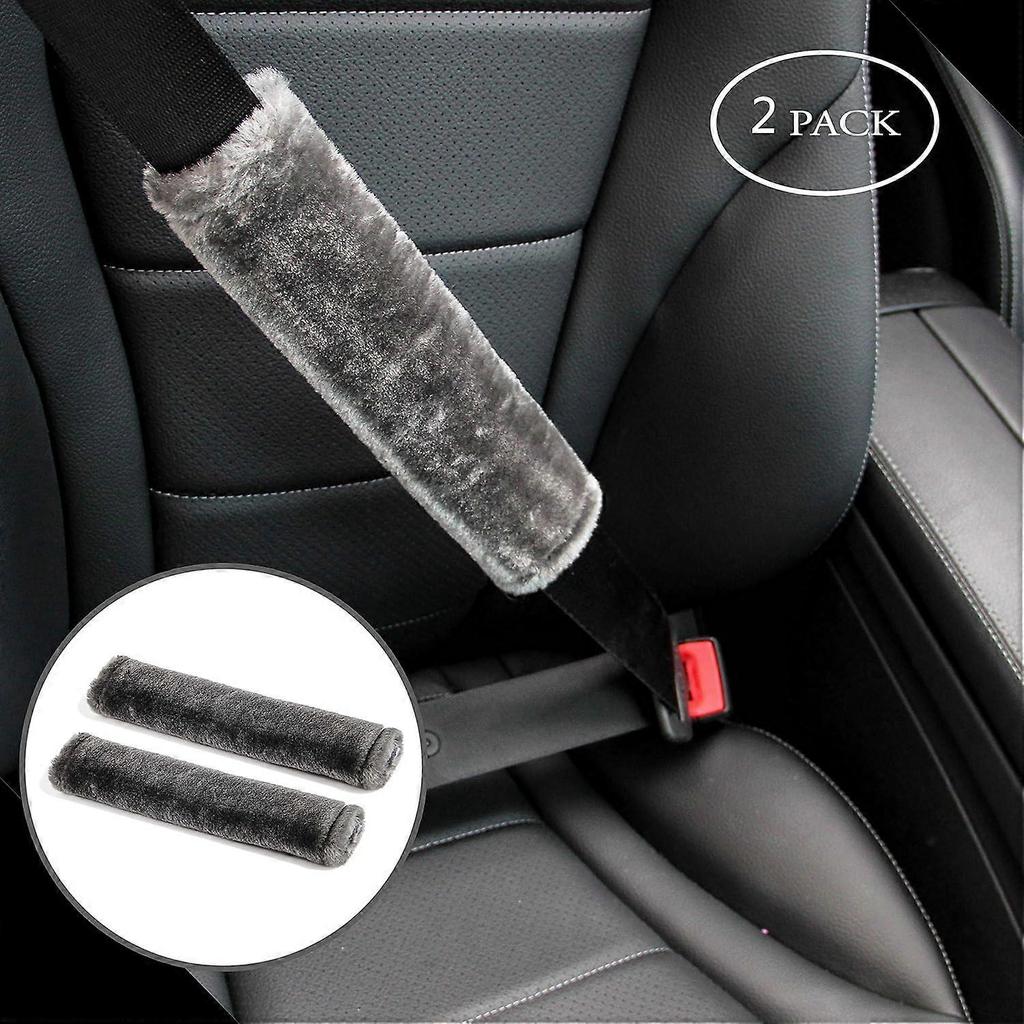 Soft Faux Fur Universal Fit Seatbelt Cover Car Truck SUV Airplane Seat Belt Shoulder Pad for Carmera Backpack Straps Neck