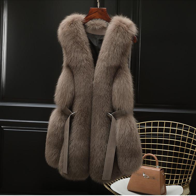 Осень и зима новый искусственный мех лисы искусственный мех жилет женский тонкий жилет молодой молодежный