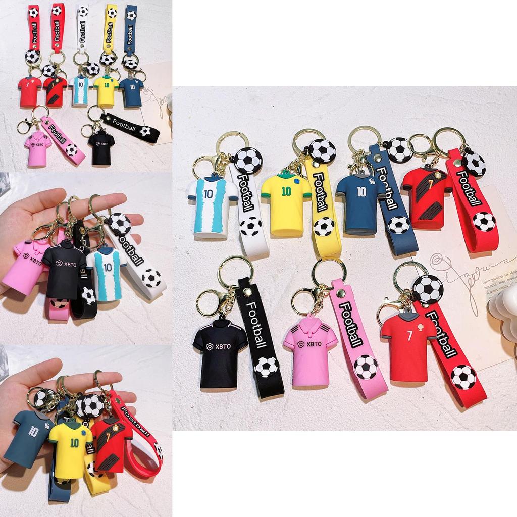 Яркий брелок в виде футбольной звезды, силиконовый аксессуар для ключей, идеальный подарок для друзей