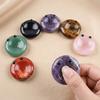 40mm Crystal Massage Stone Carved Groove Grooved Worry Stone  Stress Relief Meditation