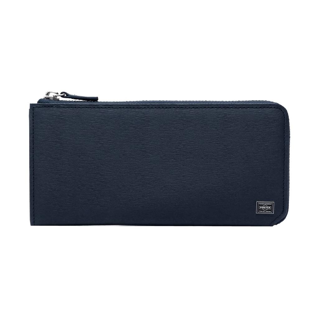 Current Long Wallet Round Zipper Wallet Steer X [Porter] 052-02210 (Cow Embossed, 1.(Navy) Navy)