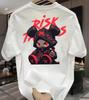 Hot Selling Unisexs High Street Cartoon Printed Polyester Micro Elastic Breathable Round Neck TShirt Outdoor Urban Fashion Top