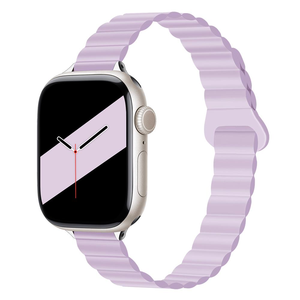 Женский тонкий силиконовый ремешок с магнитной застежкой для Apple Watch S11 10 46/42 мм 45 мм 44 мм Тонкие ремешки 38 мм 40 мм 41 мм Браслет iWatch SE 9 8 7 6