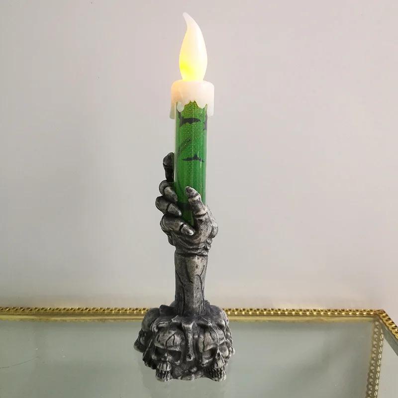 Хэллоуин Свеча Свет Светодиодный Цветной Подсвечник Настольное Украшение Ужас Череп Призрак Вечеринка Хэллоуин Вечеринка Домашний Бар Декор